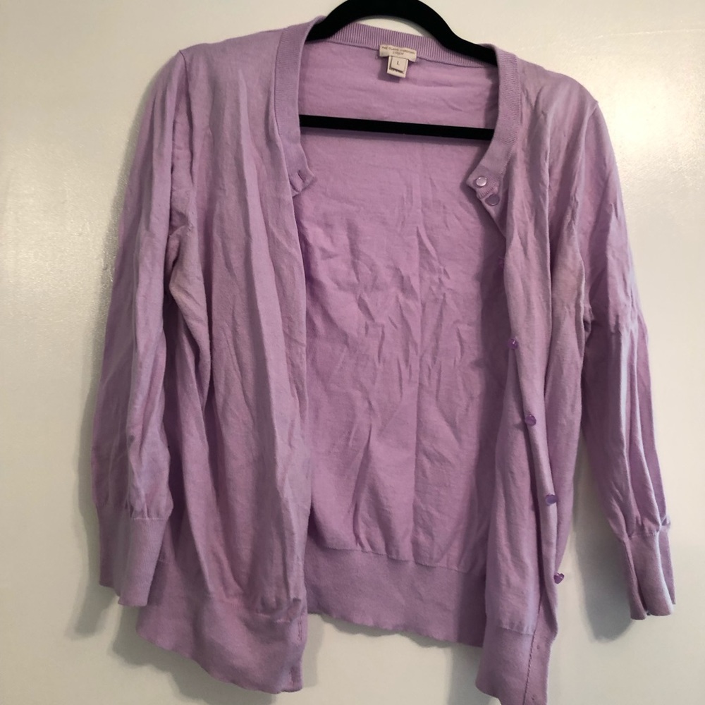 JCrew Factory Lavender Clare Cardigan L
